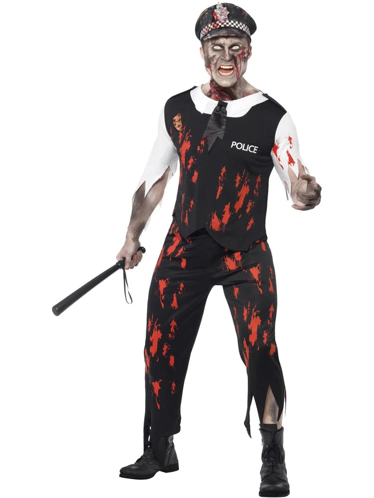 Zombie Policeman Costume, Black
