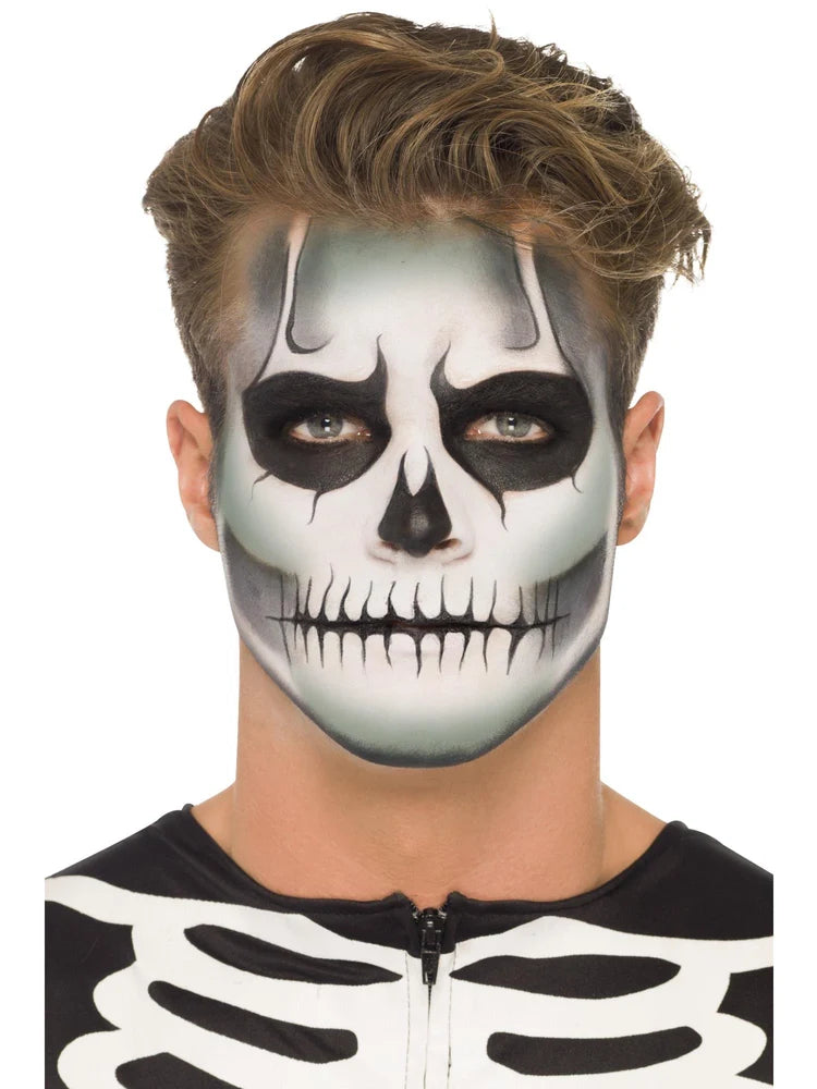 Smiffys Make-Up FX, GID Skeleton Kit, Grease, Black