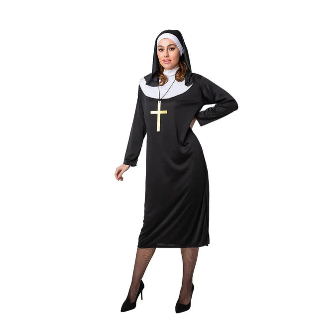 Nun Costume with Cross - Women Fancy Dress