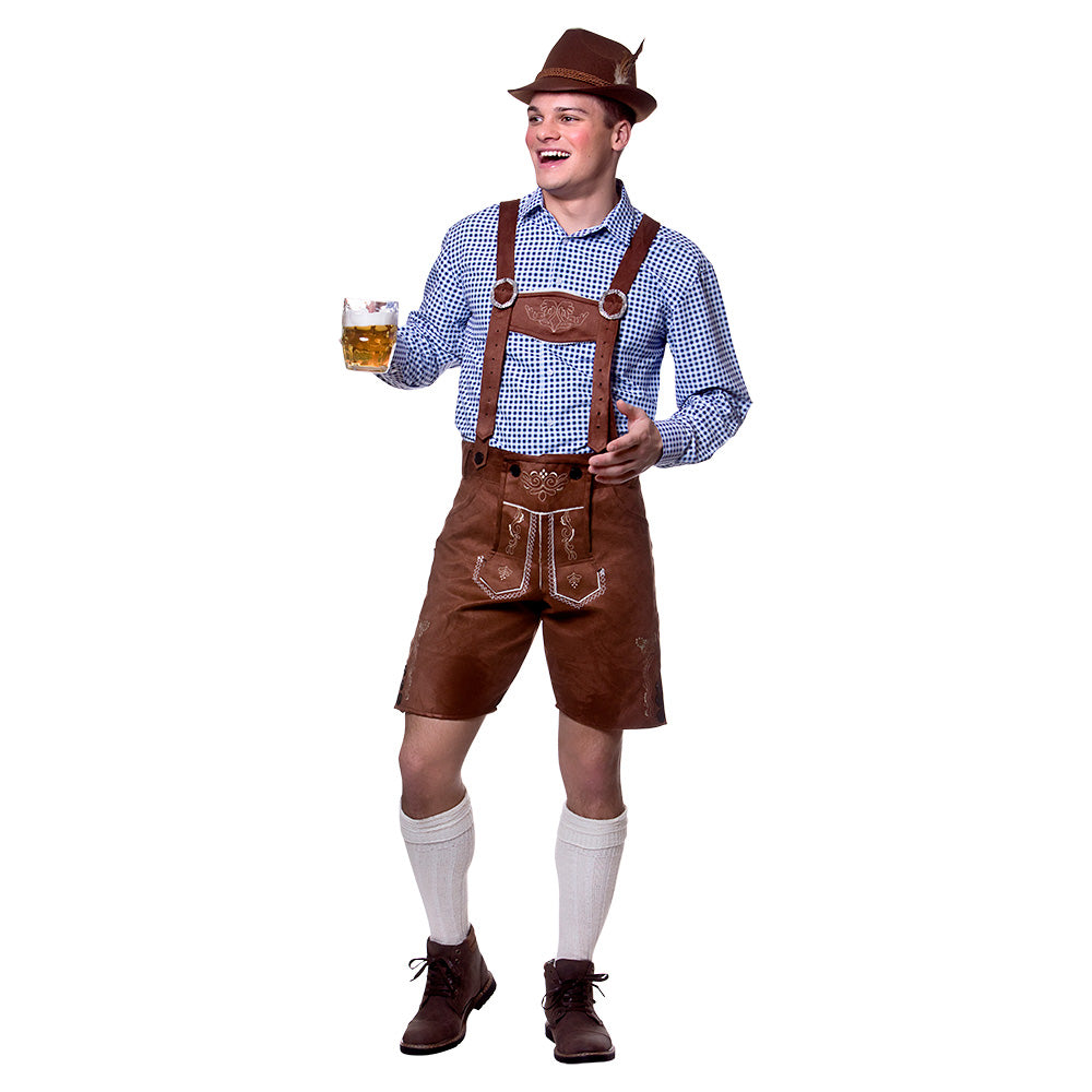 Authentic Faux Suede Lederhosen, Brown