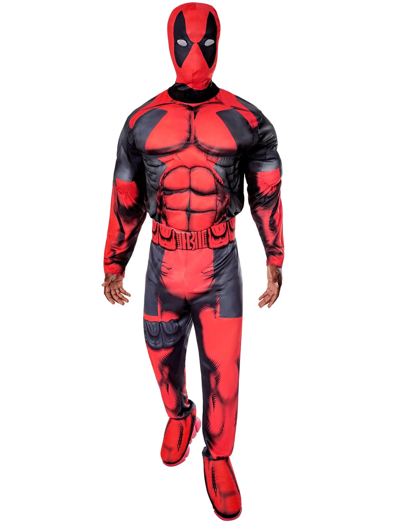 Deadpool Deluxe Costume, Red & Black with Padded Jumpsuit & Mask
