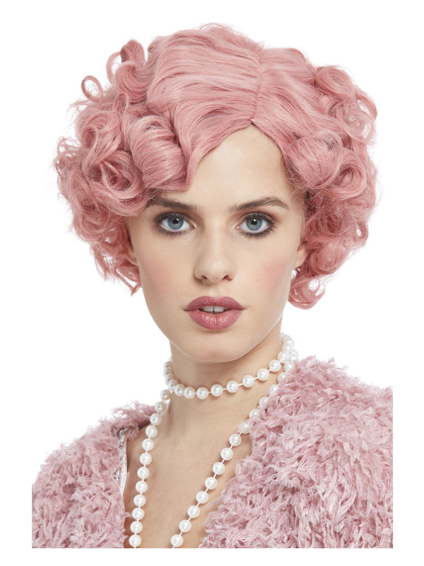 Deluxe 20s Flirty Flapper Wig Pastel Pink Deluxe 20s Flirty Flapper Wig Pastel Pink