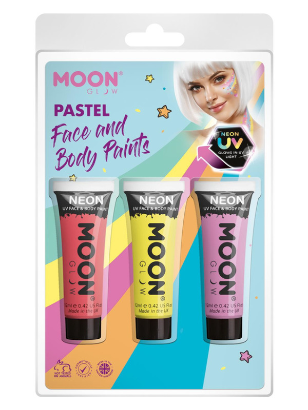 Moon Glow Pastel Neon UV Face Paint M33700 Costume Make Up Moon Glow Pastel Neon UV Face Paint M33700 Costume Make Up
